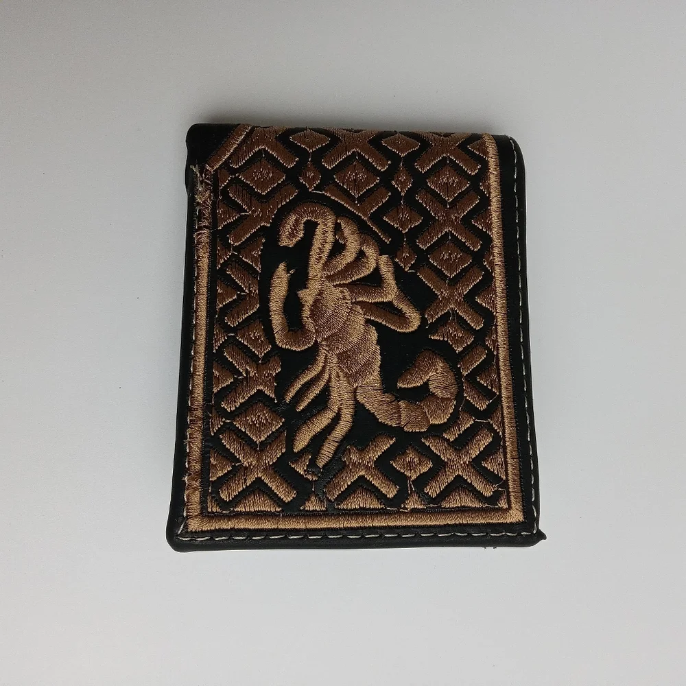 Men's Western Wallet Genuine Leather Hand Crafted Bifold Cowboy Rodeo Wallet‎